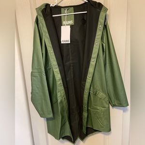 Rains Green Hooded Raincoat